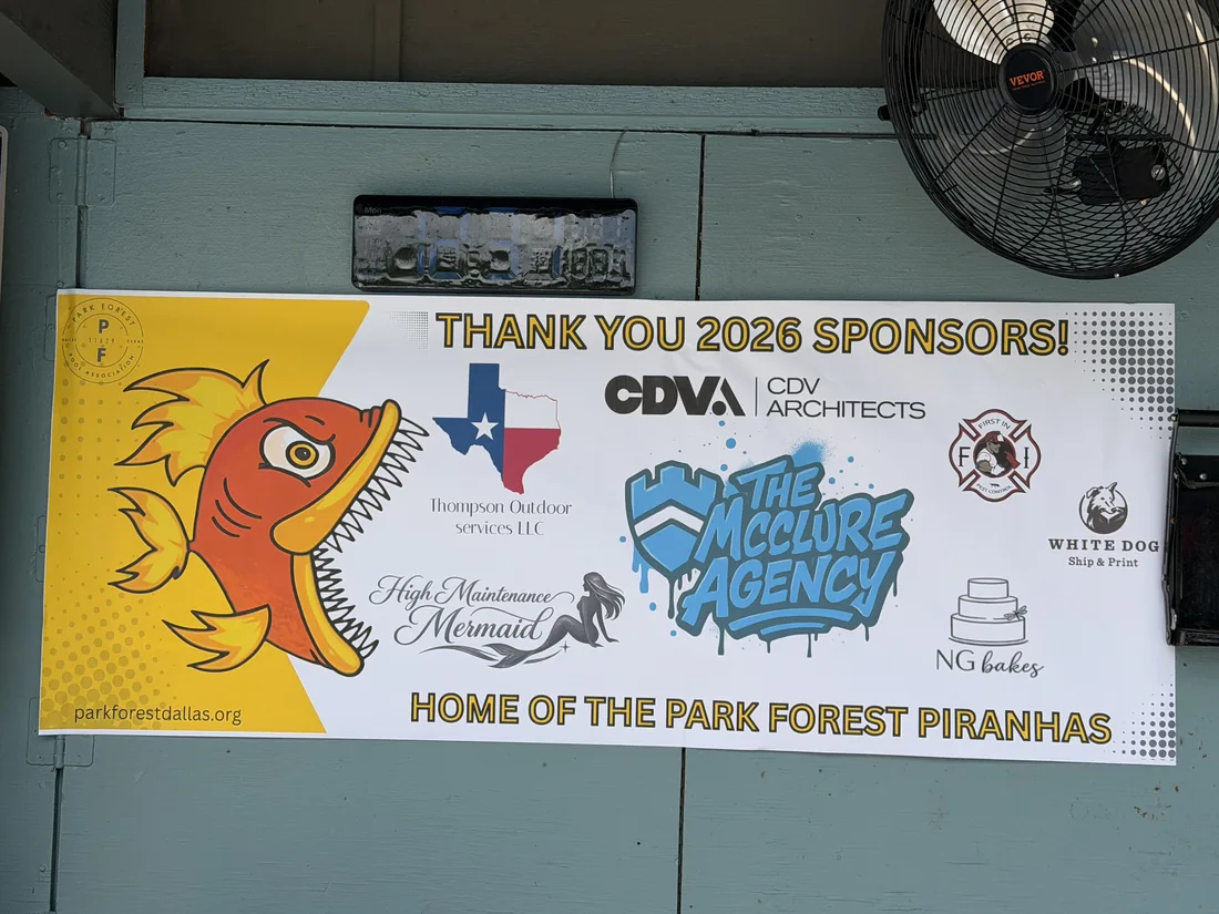 The McClure Agency sponsoring the Park Forest Pool Piranhas swim team